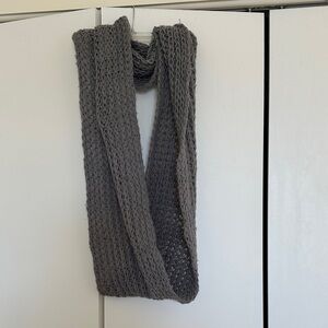 Cozy Gray Knit Infinity Scarf